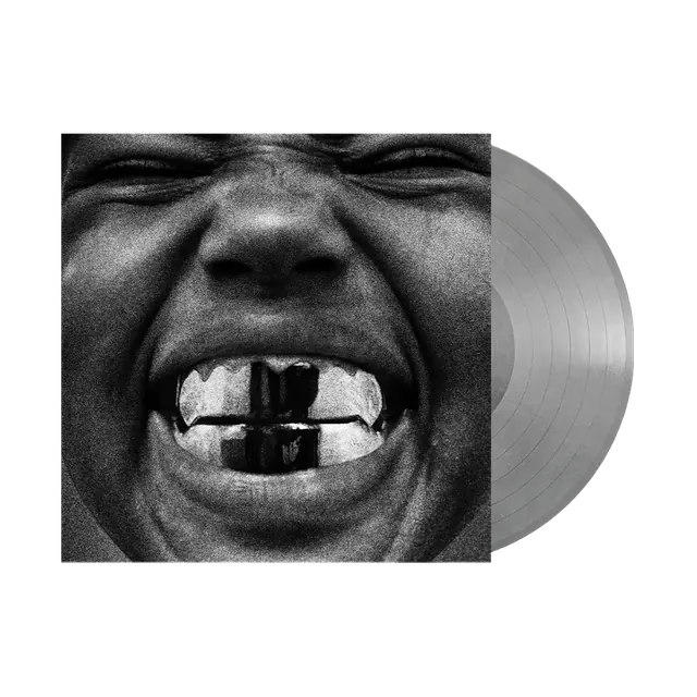 Bully LP on chrome vinyl, the grill-face sleeve with a silver record beside it.